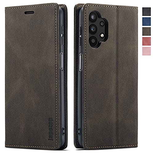 Samsung Galaxy A32 5G Case,Samsung Galaxy A32 5G Wallet Case with [RFID Blocking] Card Holder Kickstand Magnetic,Leather Flip Case for Samsung Galaxy A32 5G (Coffee)