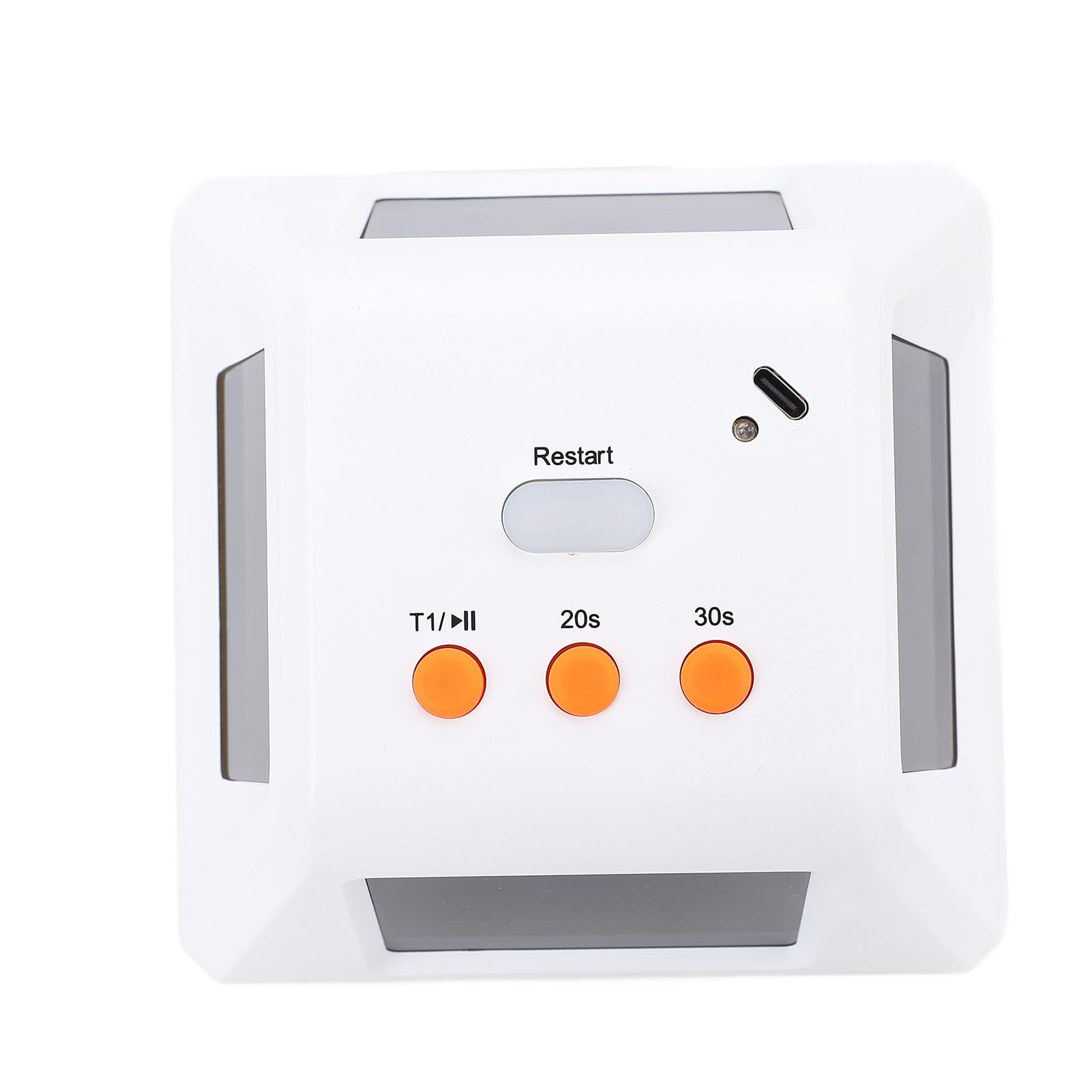 4-seitiger Digitaler Timer, 1,4-Zoll-LED-Bildschirm, 3 Voreingestellte Zeiten mit Summer, Ideal für Schach, Tischspiele und Countdown-Stoppuhr