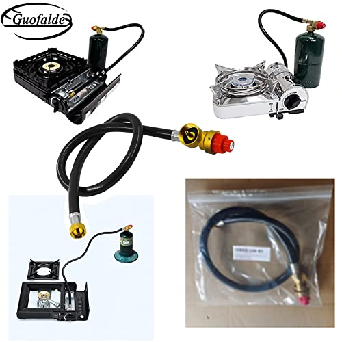 Guofalde 27.5 Inch Dual Fuel Camp Stove Replacement Hose, Propane Regulator Hose Convert To 1Lb Disposal Bottle For Camping Gas Stove #TOP6