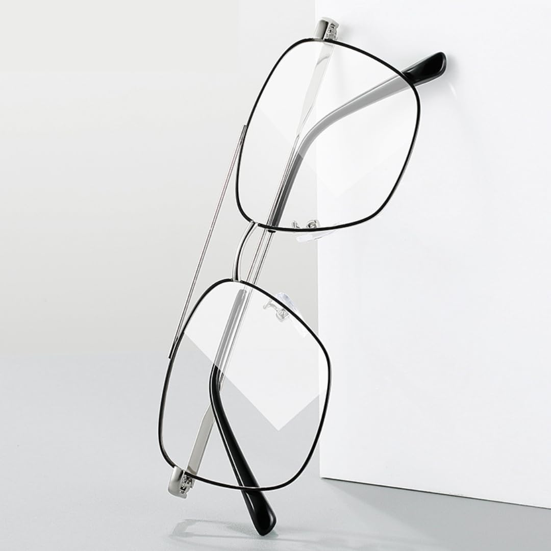 Occhiali da vista in metallo anti luce blu con montatura per uomo e donna