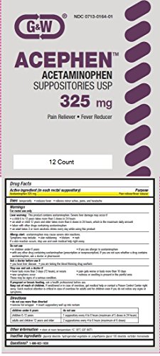 Acephen Acetaminophen Suppositories 325Mg, 12 Ea