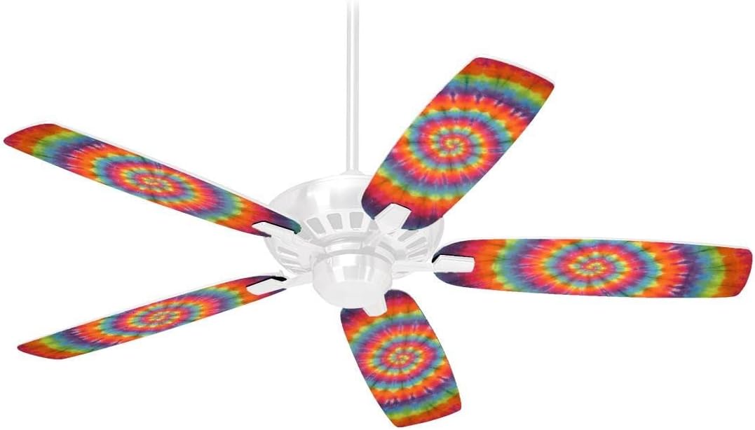 Tie Dye Swirl 107 - Ceiling Fan Skin Kit fits most 42 inch fans (FAN and BLADES SOLD SEPARATELY)