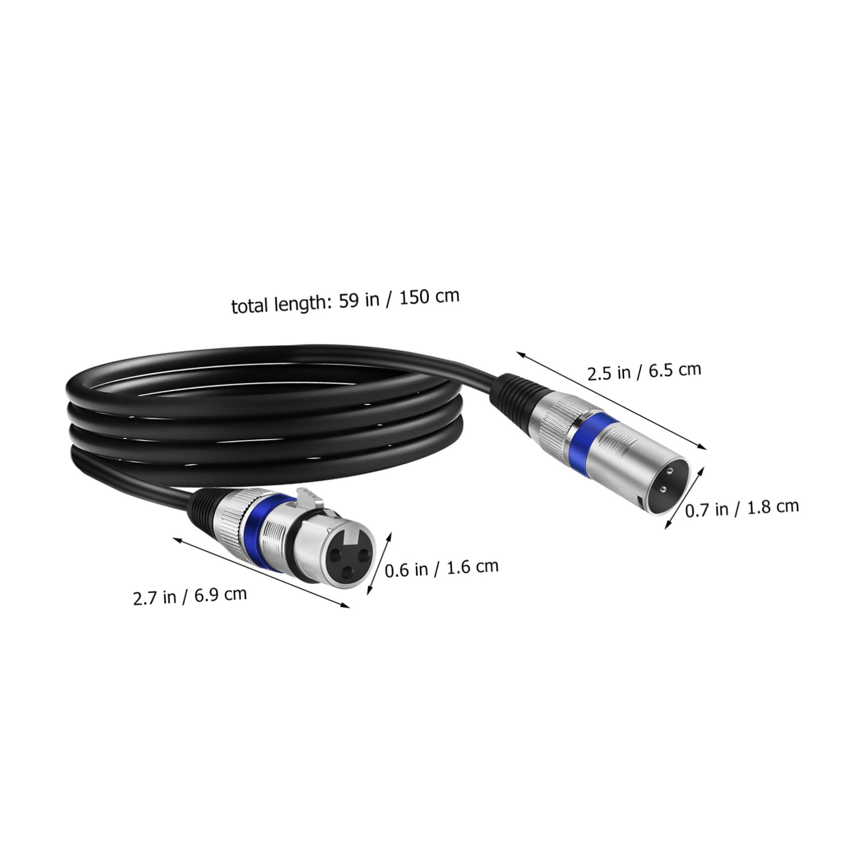 Toyvian Cable de Micrófono Macho a Hembra Xlr de 3 Pines Doble Blindaje de Cobre para Uso Profesional y Refuerzo de Sonido en Conferencias, Paquete de 6 Cables