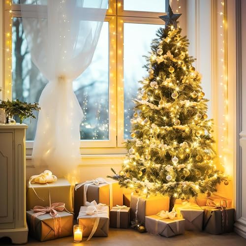 Image of 10 Meter 36 LED Warm White Fairy String Lights for Decoration | Plug & Play Energy Efficient Rice Lights for Home Room Diwali Bedroom Festival Decor (Warm White) Pack of 1