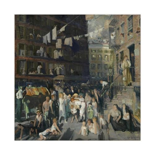 The Cliff Dwellers de George Bellows impression sur toile déco salon et bureau sans cadre 71x71 cm