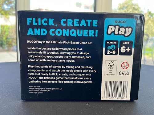 KUGO Play Wooden Family Flick Game of Skill & Creativity, Natural Wood, 13 cm L x 17.3 cm W x 0.1 cm H - Image 4