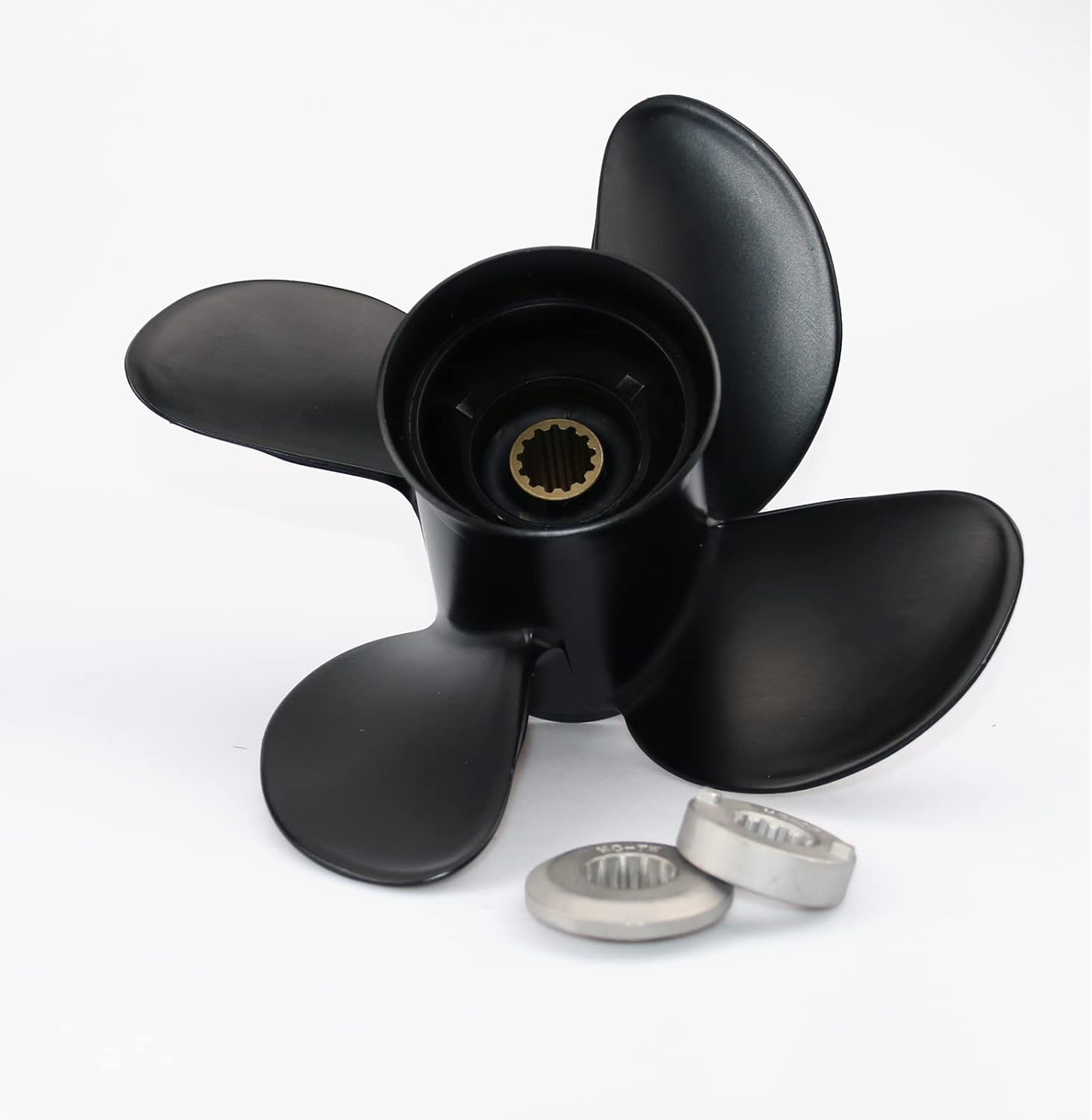 CAPTAIN 4 Blades Boat Propeller fit Mercury, 10.3 x13, 13 Spline Tooth Outboard Motor Prop, RH Aluminum Engines Propellers for 25 Bigfoot 30 SeaPro 35 40 Marathon 45 48 Mariner 50 55 60 70 Model 75 HP