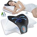 【Schiuma memory di alta qualità】 Il nostro cuscino ortopedico è realizzato in schiuma memory a recupero lento, certificata CertiPUR-US e inodore, che si adatta a diverse forme e pesi del corpo, rimanendo morbida e resistente alla deformazione anche con un uso frequente. La morbidezza del cuscino memory foam si adatta anche alla temperatura corporea di chi dorme, fornendo un sostegno su misura per tutta la notte.