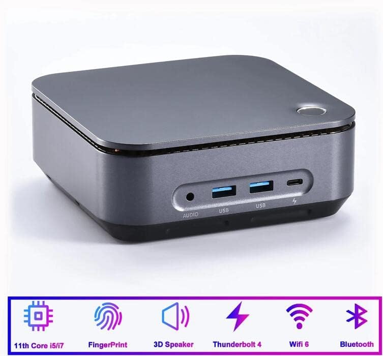 Miniatura 2 de KAMRUI Cliente delgado Mini PC 11. Intel 4-Core i5-1135G7 Iris Xe Graphics 16GB DDR4 RAM 512GB NVMe SSD WiFi AX BT HDMI DP Thunderbolt4 RJ-45 Huella
