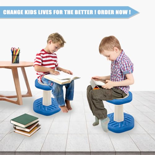 Image of Fanboxk Active Chairs Kids Preschool Wobble Stool - Alternative Flexible Seating Balance Wiggle Stool for Classroom,Preschool,Kindergarten&Elementary School,Active Sensory Chairs,Ages3-8,Blue(14in)