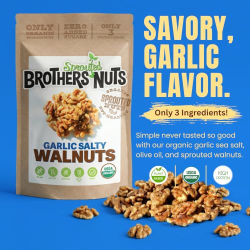 Image of Brothers Nuts Garlic Salty USDA Organic Sprouted Walnuts, 2 oz (2 Pack)