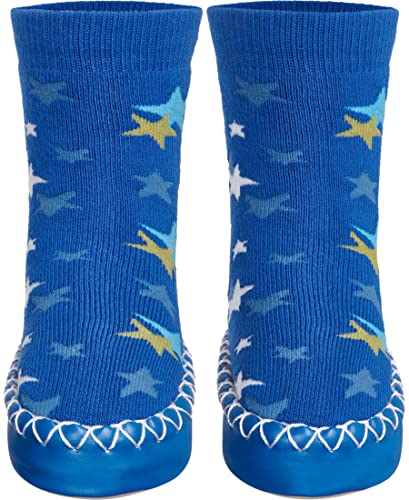Playshoes Zapatillas, Pantuflas Unisex niños, Estrellas Azules, 27/30 EU