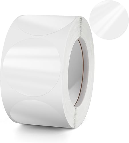 Miniatura 9 de Etiqueta redonda transparente de 1 pulgada, autoadhesiva, sello de oblea de punto, impermeable, extraíble para paquete minorista, rollo de sobres de