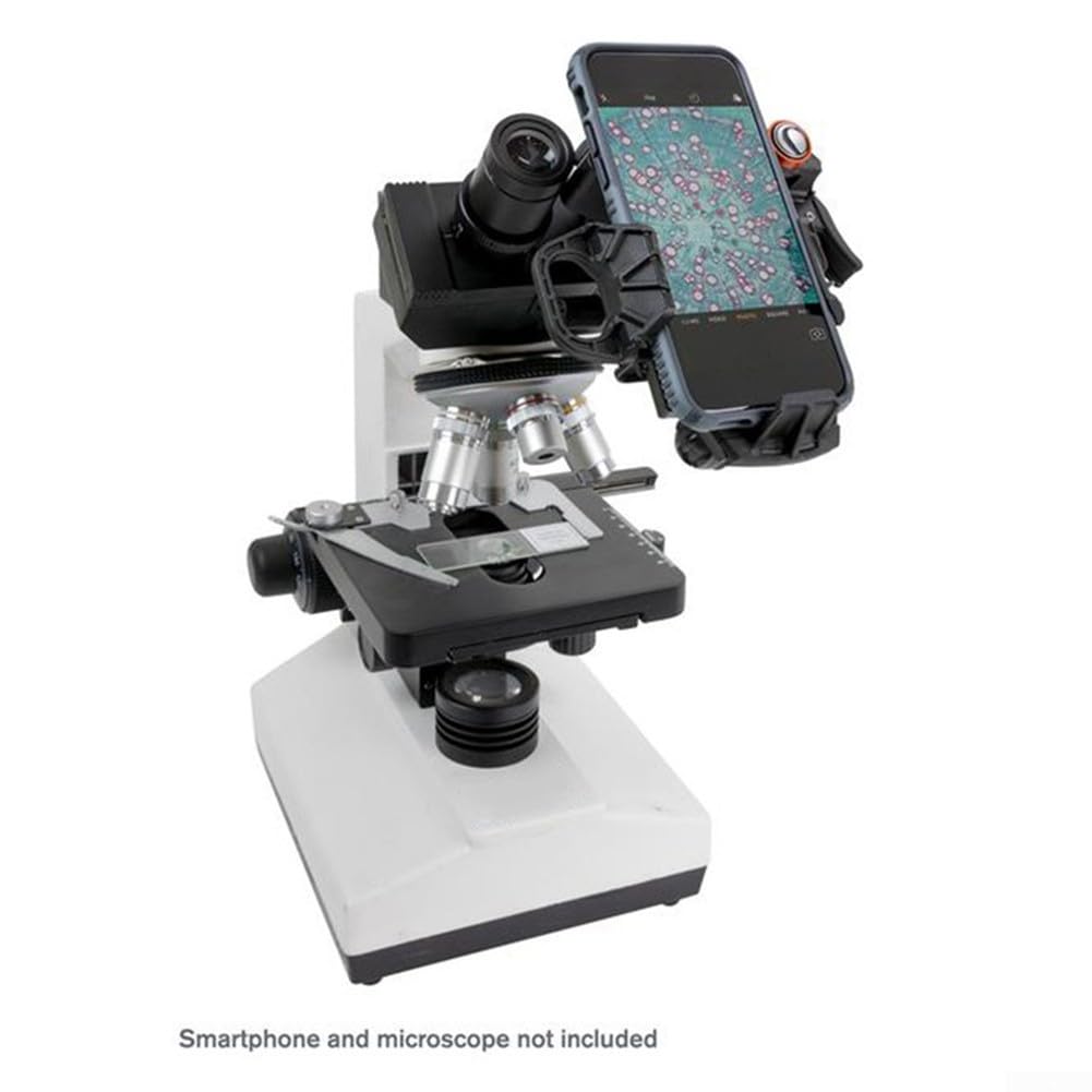 Adaptador de soporte para teléfono móvil para telescopios, monoculares y prismáticos, se adapta a oculares de diámetro de 35 mm a 60 mm, plástico de ingeniería resistente, ángulo de visión