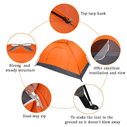 Carpa dome para 1 persona camping ligera portátil miniatura 6