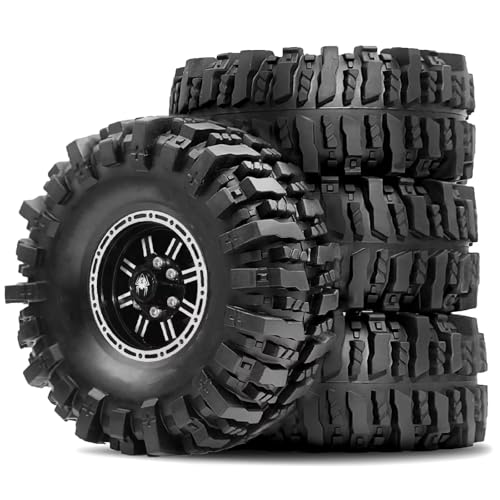 Pneus RC 1.9 avec jantes alu pour Axial SCX10 et TRX4 chenilles 4pcs