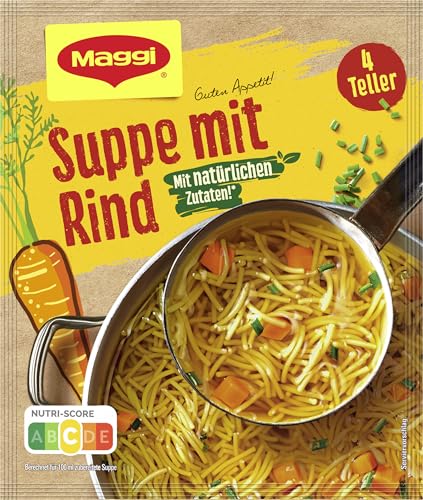 Maggi Guten Appetit, Rindfleisch Suppe, 85g Beutel, ergibt 4 Teller, 1er Pack (1 x 85g)