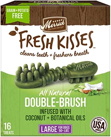 Merrick Fresh Kisses Oral Care Dental Dog Treats for Large Dogs Over 50 lbs