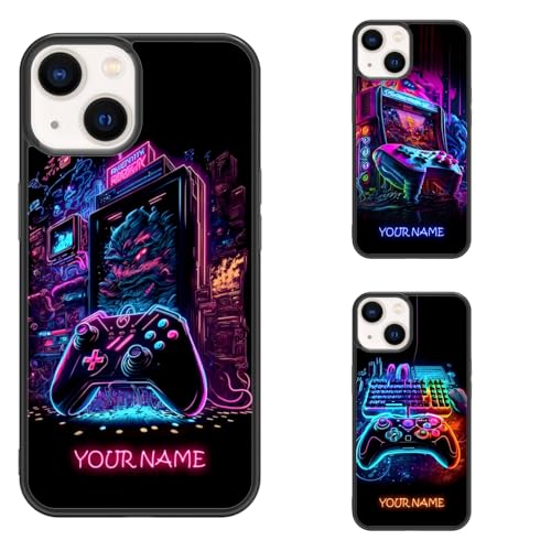 Axulimin Custom Name Cool Gamer Gaming Phone Case for iPhone 16 15 14 13 12 11 8 7 XR X XS Pro Max Plus Mini SE Case for Teen Boys Kids Boys Men (Gaming A)