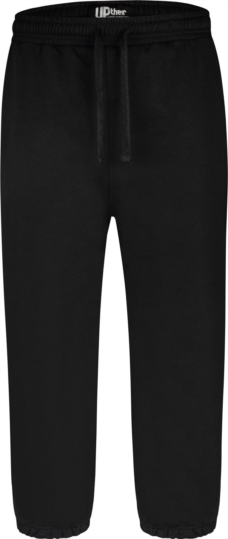 Uptheir Mens Basic Premium Zip Pocket Cuffed Joggers - Black - 2XL-S