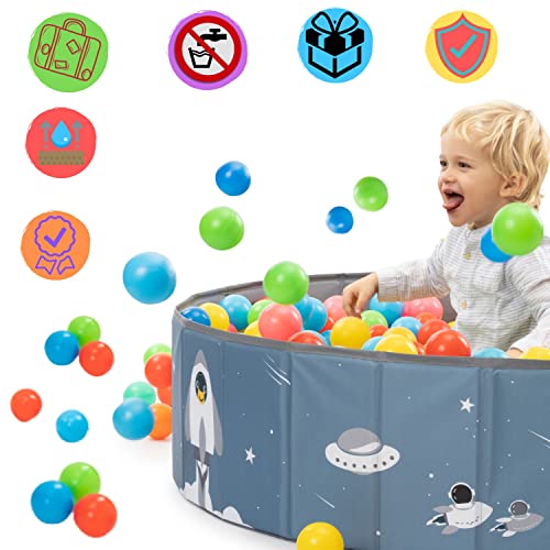 RUGUIES- Bällebad. Laufstall Baby-Bällebad Kinder. Bällchenbad Rund. Bällebäder Ohne Bälle. Ballpool Outdoor-Wasserdicht. (Bälle Nicht enthalten). (Space 80x26cm)