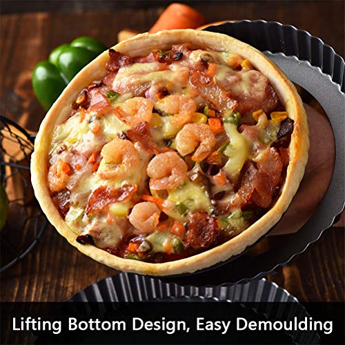 Foto von FOROREH Quicheform Ø 28 cm Tarteform, Antihaftbeschichtung Tortenform mit entfernbarem Boden, Kuchenform Rund Quiche Tarte Form zum Backen