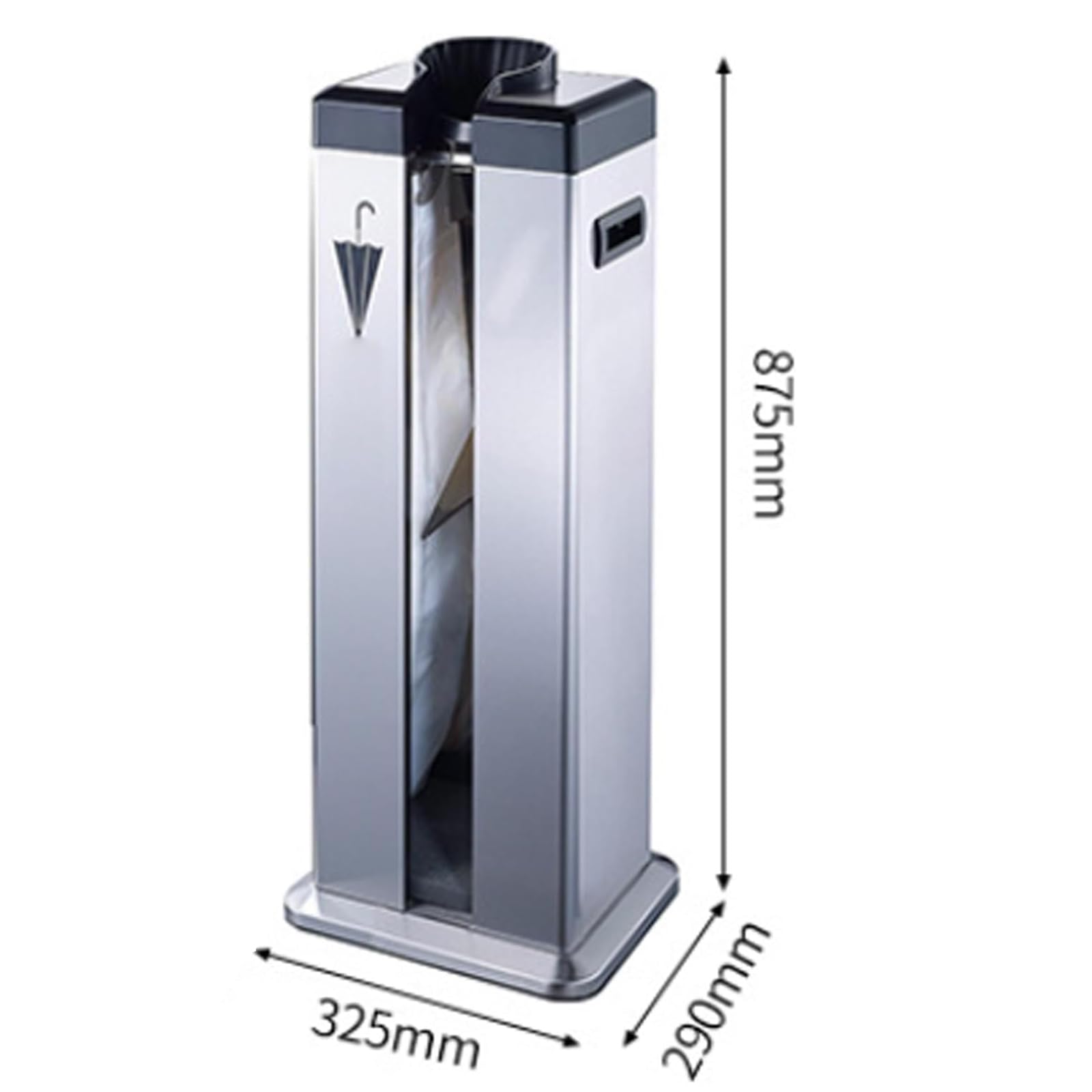 Macchina automatica per avvolgere ombrelli bagnati con 100 sacchetti lunghi, dispenser a fessura singola per uso in ingresso in hotel e banche, soluzione di imballaggio per ombrelli bagnati efficienti