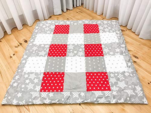Tapis de jeu patchwork isole du sol froid couverture bébé 125 cm anti-choc