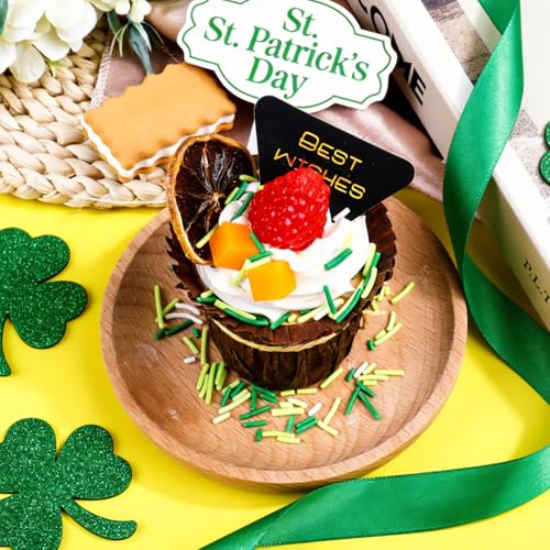 Image of St Patricks Day Sprinkles, 11.3oz Green Sprinkles Mix Shamrock Nonpareils | Jimmies Sanding Sugar Sprinkles for Baking Cakes Cupcakes Cookies