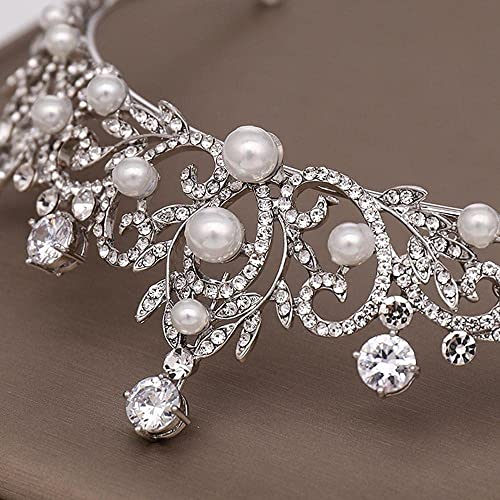 Corona de tiara para mujer accesorios cabello novia tocados pedrería 2