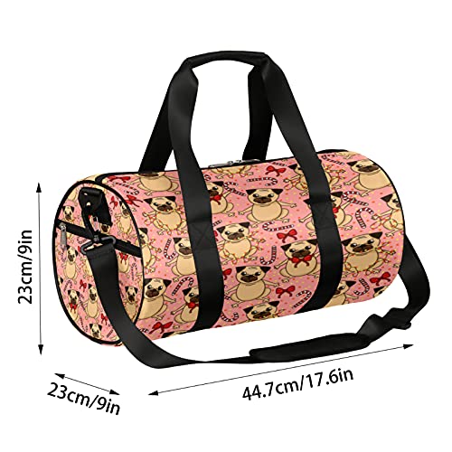 Cute Fun Cartoon Pets Dogs1 Gym Travel Duffle Bag Impermeável Alta Capacidade Hospital Weekender Bag