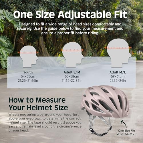Retrospec Silas Adult Bike Helmet with Light for Men & Women - Lightweight, Comfortable, Matte Desert Rose
