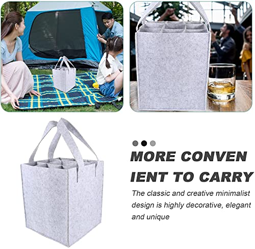 Image of GREENSHEEP 9 Bottle Wine Carrier Bag, Reusable Wine Bottle Tote Bag, Portable Wine Travel Bag with Handle for Picnic, Camping, Travel, Wine Tasting, Party (Light Grey 9 Pockets)