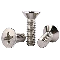 Vista 22 de 20 piezas de tornillos de máquina Phillips de cabeza avellanada plana de 1/4-20 x 1-1/2" UNC, acero inoxidable 304 18-8, rosca completa, rosca gruesa