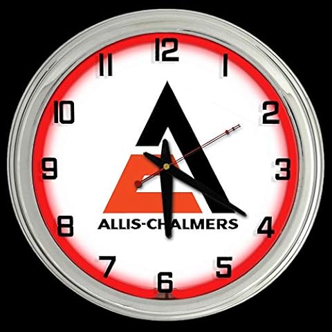 ELG Companies LLC 16" Allis-Chalmers Tractor Nostalgic Sign Red Neon Wall Clock Garage Man Cave Cover
