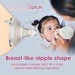 Nenesupply Silicone Baby Bottles Newborn Feeding Bottles Slow Flow Breastfeeding Bottle for Breastfed Babies Wide Neck 8oz Anti Colic Level 2 Nipple for 1+ Month Infant Replace Spectra Bottle Pumping - Image 3