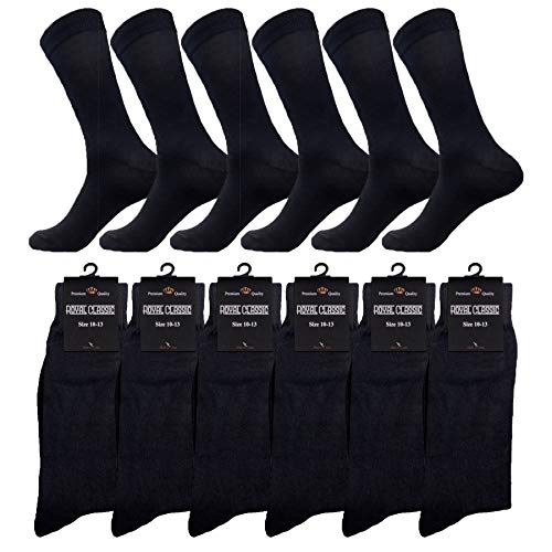 MENS BLACK DRESS SOCKS COTTON BLEND 12 PAIRS FORMAL/SUIT/CASUAL OR UNIFORM SOCKS 10-13