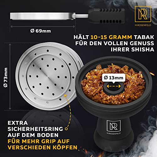 M. ROSENFELD Shisha Kopf Phunnel Set - Heat Management Silikon Kopf mit Smokebox HMD, Shisha Zubehör Kaminaufsatz für alle Wasserpfeifen Phunnel Kopf (Base)