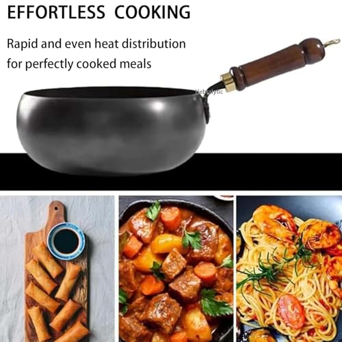 Wok de Hierro Japonés sin Recubrimiento con Tapa de Madera 26 cm miniatura 6