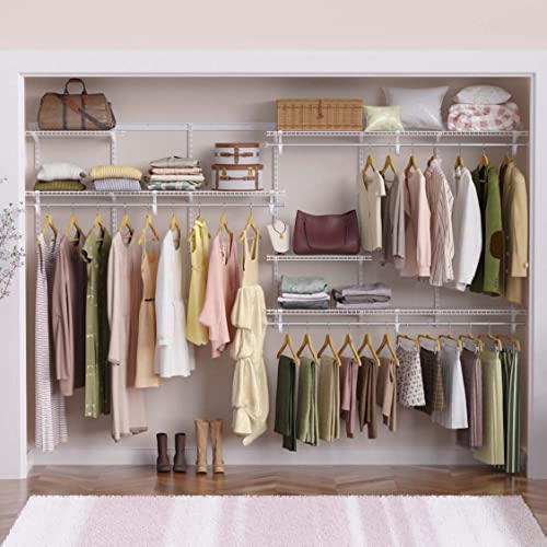 ClosetMaid ShelfTrack Wire Closet Organizer System, Adjustable from 7 to 10 Ft., With Shelves, Clothes Rods, Hardware, Durable Steel, White by ClosetMaid - Image 2