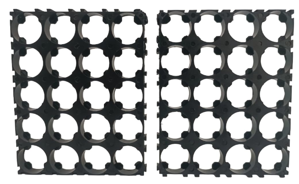 Precision Modular 4x5 18650 Battery Holder (1 Pair, Black) | 10S Series Connection | Fits Button-Top & Protected Cells | Secure-Fit Injection Molded DIY Pack Frame-picture-18