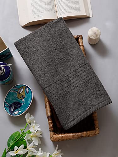 Image of NAKSH 450 GSM Super Absorbent King Size Bath Towel, Grey | Soft,Fluffy & Fade Resistant Color | Luxurious & Stylish | Machine Wash