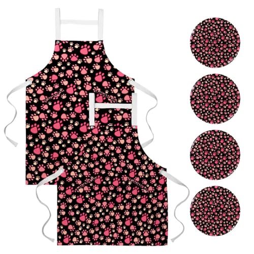 Tablier de cuisine pour nettoyage de la maison et restaurant rose