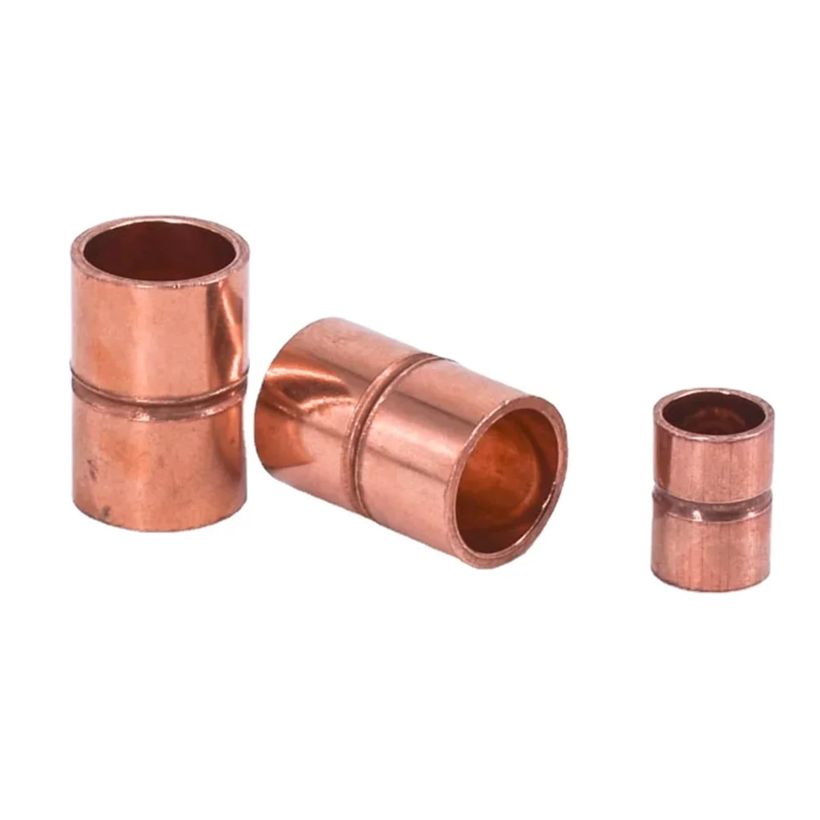 6.35-159mm 1/4" 3/8" 1/2" 5/8" 3/4" 1" -6.25" ID Copper End Feed Solder Straight Coupling Pipe Fitting Connector Air Conditioner(1.9x0.8mm) Brass Hose