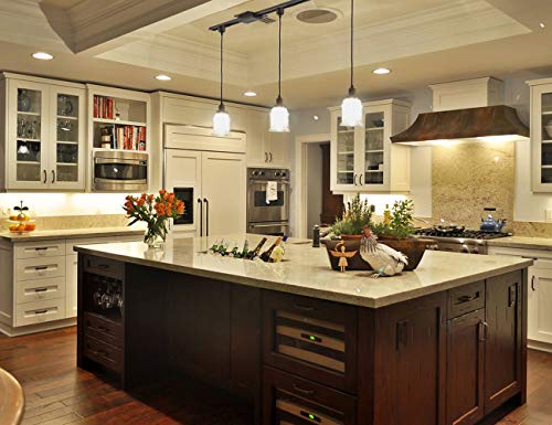 Kiven H-Type 3 Wire Miniature Pendant Track Lighting Fixture Restaurant Chandelier Decorative Chandelier Instant Pendant Industrial Factory Glass Pendant Lamp,Bulb Include,One Light #TOP2