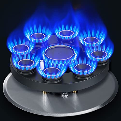 Gas Stove Cooktop, 5.2KW Tempered Glass Cooktop Burner, Desktop and Recessed Installation Suitable for Kitchen,Timing Camping Gas Stove (Color : Black, Size : LPG)
