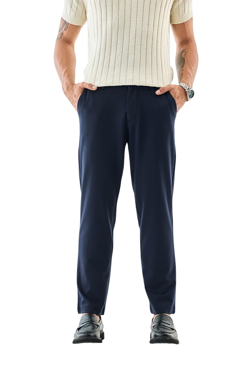snitch Men Formal Trousers | Slim Fit Mid Rise Plain Design | Premium Rayon Blend & Medium Stretch Fabric for Office & All-Day Comfort-picture-52