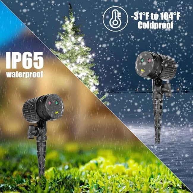 Christmas Projector Laser Lights Red and Green Starry Projection Light Plug in