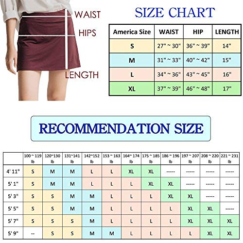 RAD Ryandrew Women's Athletic Skorts Lightweight Active Skirts with Shorts Running Tennis Golf Workout Sports Pickleball. (Navy Zipper Pockets Xanh keo, M)