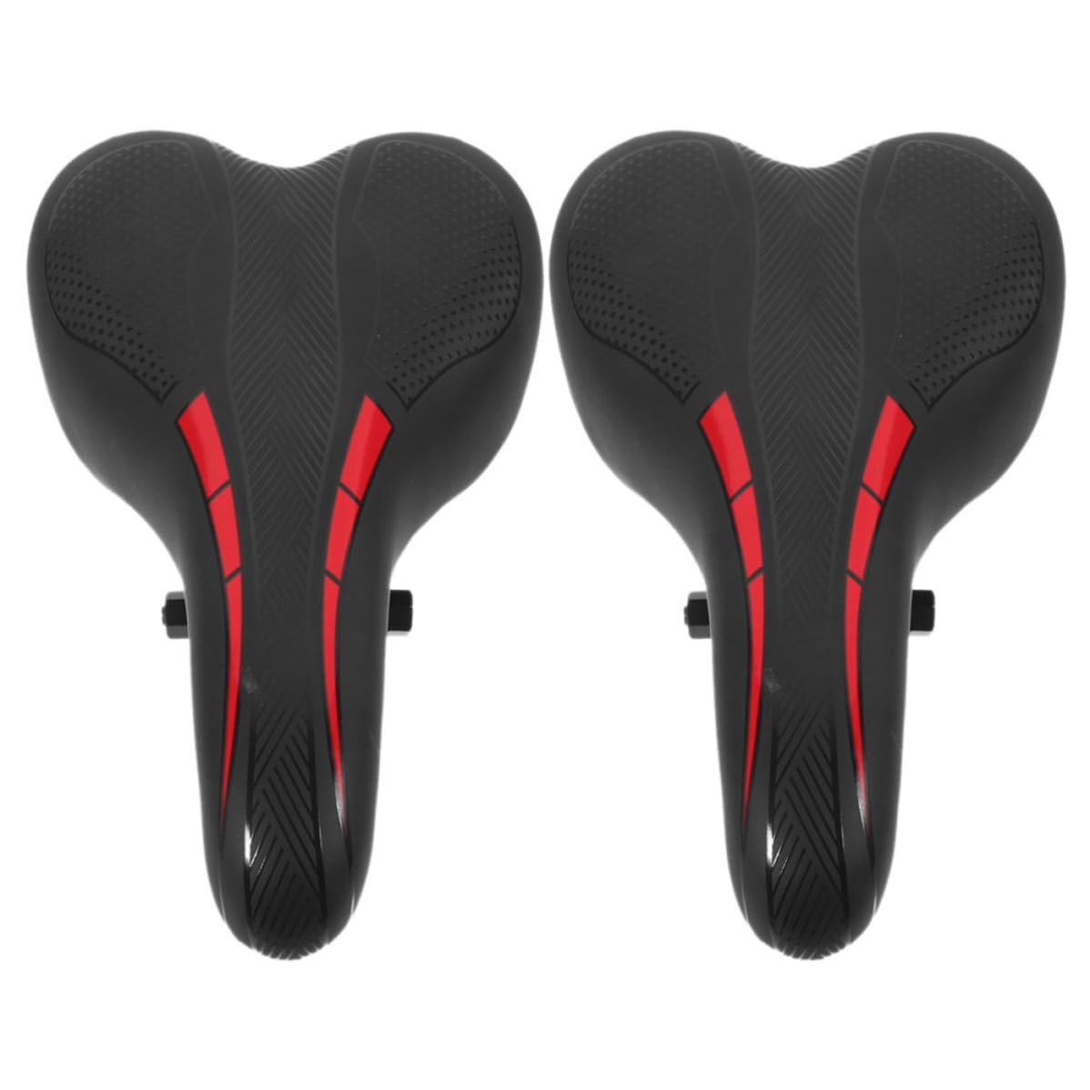 ULTECHNOVO 2 Piezas Sillín de Bicicleta Negro de PU y PP, Cómodo y Ligero